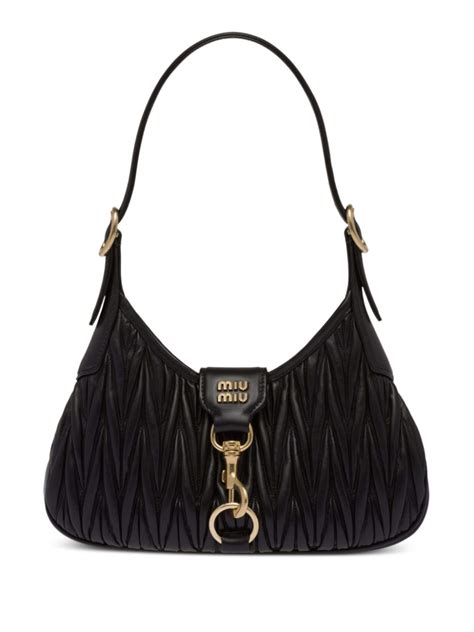 miu miu 5bh133|MIU MIU Materase Chain shoulder bag Leather BLK 5BH133.